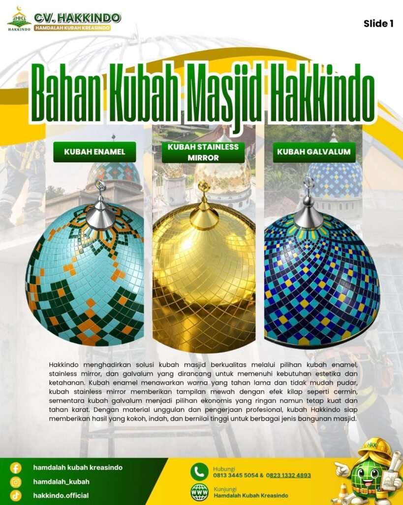 Perusahaan Kubah Masjid Terpercaya untuk Proyek Berkualitas dan Tahan Lama Perusahaan Kubah Masjid HAKKINDO, Solusi Kubah Masjid Berkualitas dan Tahan Lama